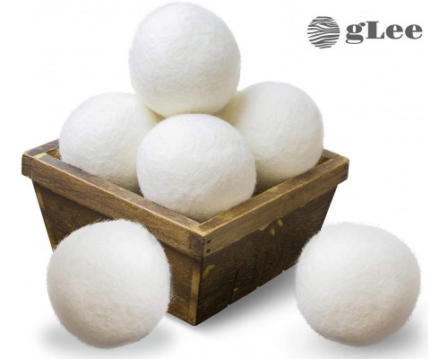 Вовняні м'ячики для сушіння gLee 100% Нова Зеландія Dryer Balls, 6 шт