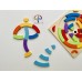 Дерев'яні будівельні блоки Rainbow Puzzle Розвиваюча веселка пазл з картками