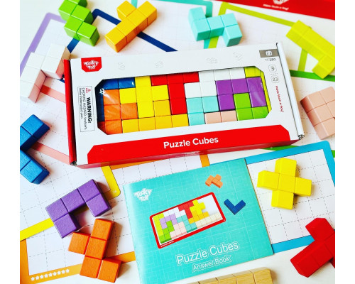 Дерев'яна головоломка 3D Монтессорi Puzzle Cubes Tooky Toy Катаміно