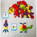 Дерев'яна геометрична мозаїка пазл з картками, 155 деталей PATTERN BLOCKS