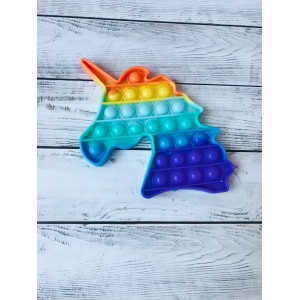 Сенсорна іграшка антистрес Pop it Fidget з бульбашками Rainbow єдиноріг