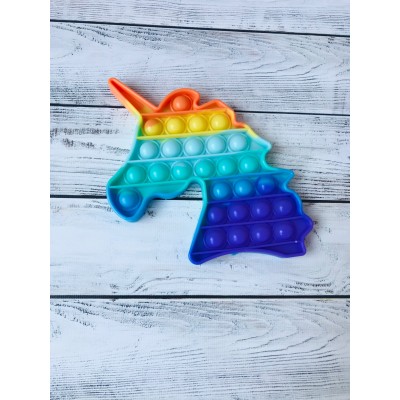 Сенсорна іграшка антистрес Pop it Fidget з бульбашками Rainbow єдиноріг