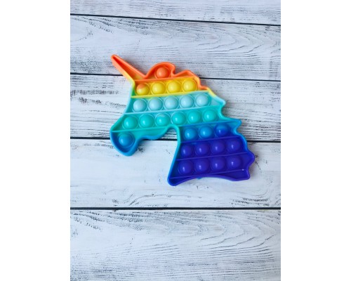 Сенсорна іграшка антистрес Pop it Fidget з бульбашками Rainbow єдиноріг