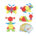  Дерев'яна геометрична мозаїка пазл з картками, 130 деталей PATTERN BLOCKS