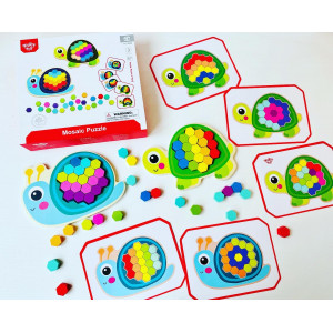 Гра повтори зобреження Mosaic Puzzle Равлик та Черепашка Tooky Toy (пошкоджена упаковка)