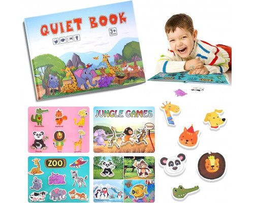 Розвиваюча книга Монтессорі на липучці Quiet Book  Тварини
