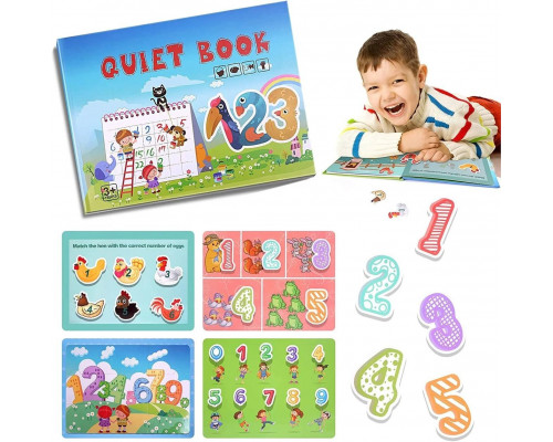Розвиваюча книга Монтессорі на липучці Quiet Book Цифри
