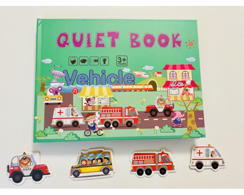 Розвиваюча книга Монтессорі на липучці Quiet Book Транспорт