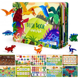 Розвиваюча книга Монтессорі на липучці Busy Book Динозаври
