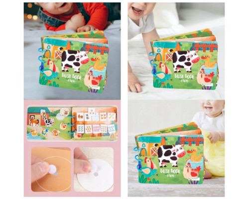 Розвиваюча книга Монтессорі на липучці Busy Book Ферма
