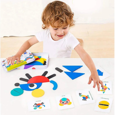 Дерев'яна мозаїка Montessori Shapes Puzzle – Головоломка для розвитку дитини