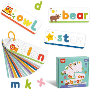 Дерев'яна головоломка для малюків Alphabet Puzzle Tooky Toy гра з буквами Spelling game англійський алфавіт 