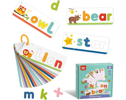 Дерев'яна головоломка для малюків Alphabet Puzzle Tooky Toy гра з буквами Spelling game англійський алфавіт 