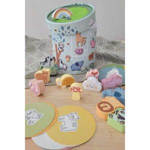 Тактильна гра “Таємниче відерце” Tooky Toy дерев’яне сенсорне лото