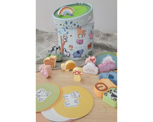 Тактильна гра “Таємниче відерце” Tooky Toy дерев’яне сенсорне лото
