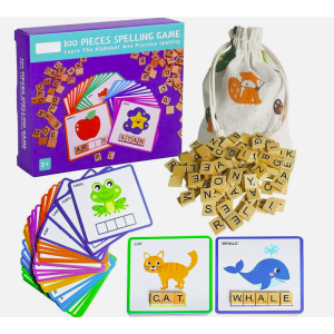 Дерев'яна гра 100 Pieces Spelling game англійський алфавіт та гра ерудит Treehole	