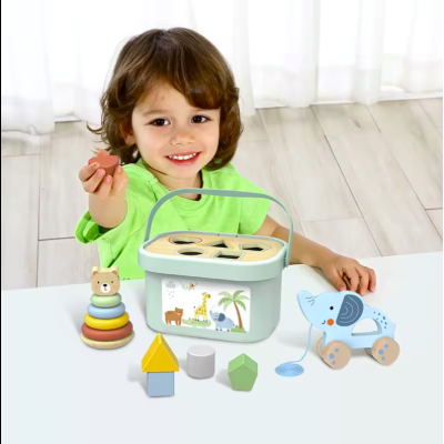 Розвиваючий дерев’яний набір 3в1 Tooky Toy для малюків
