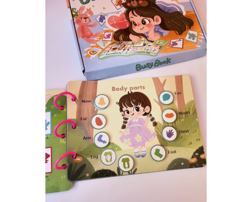 Розвиваюча книга Монтессорі на липучці Busy Book за методикою Монтессорі