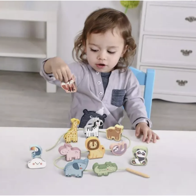 Дерев’яна шнурівка Tooky Toy «Зоопарк»