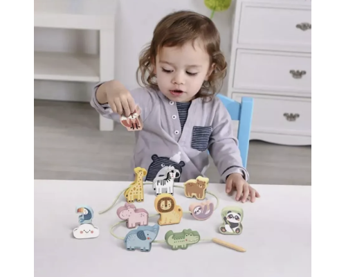 Дерев'яна шнурівка Tooky Toy Зоопарк