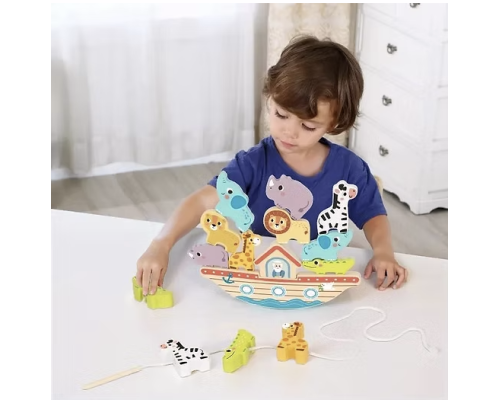 Tooky Toy Ковчег Ноя – дерев’яна шнурівка і балансир 2в1 для дітей