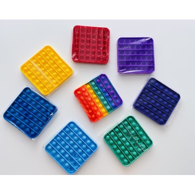 Сенсорна іграшка антистрес Pop it Fidget з бульбашками Simple dimple квадрат