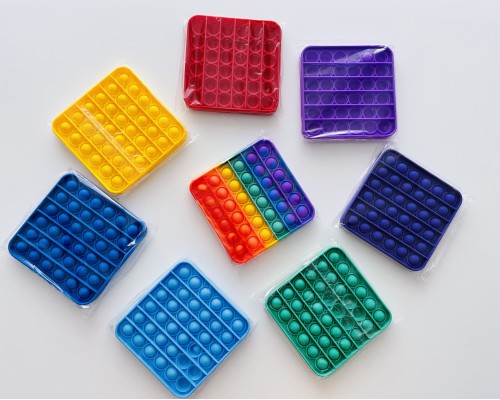 Сенсорна іграшка антистрес Pop it Fidget з бульбашками Simple dimple квадрат