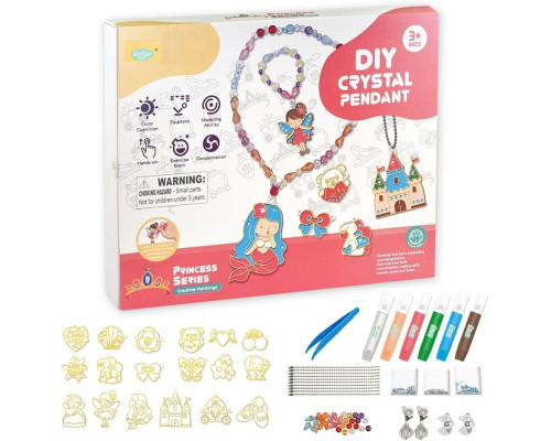 Набір для творчості Kegao Вітражі з фарбами DIY Crystal Pendant Принцеси cтворення прикрас та брелків